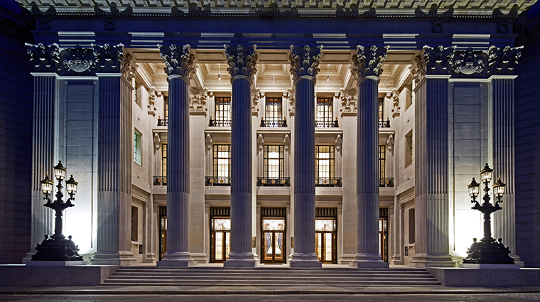 Four Seasons Hotel London at Ten Trinity Square exterior zoom night